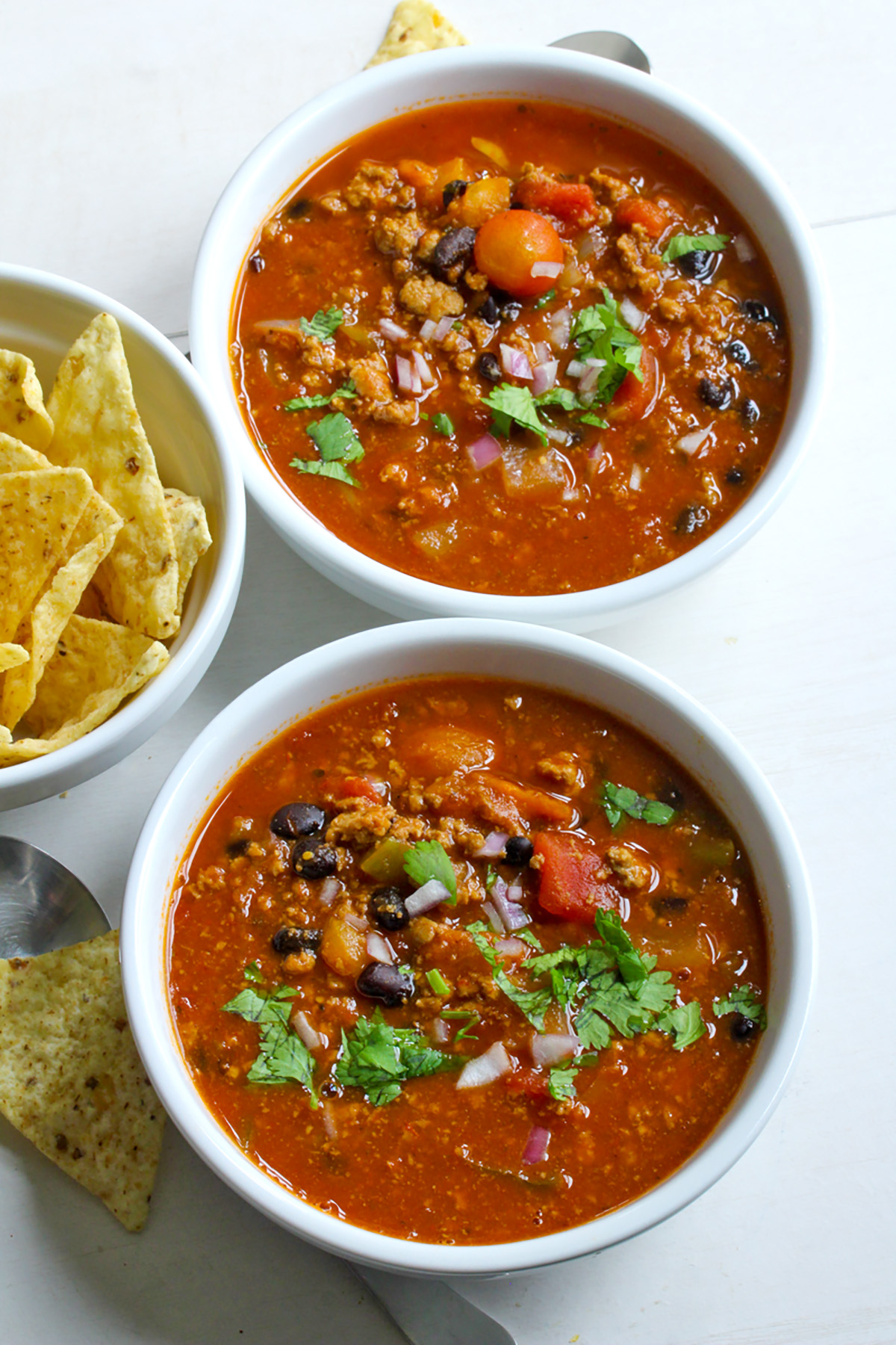 Recipe for low sodium, slow cooker Mexican chili.