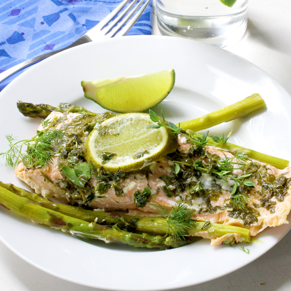 Low Sodium Salmon with Lime and Herbs - Easy Low Sodium Recipes