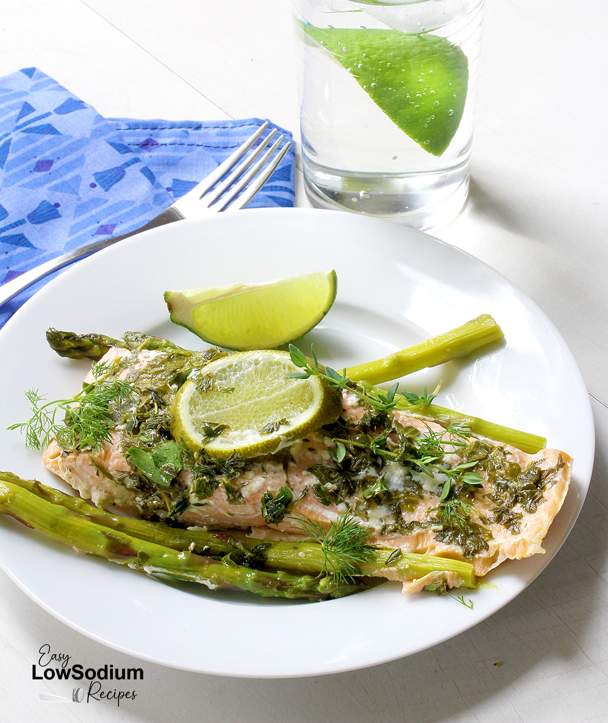 Recipe for low sodium lime and herb salmon packets