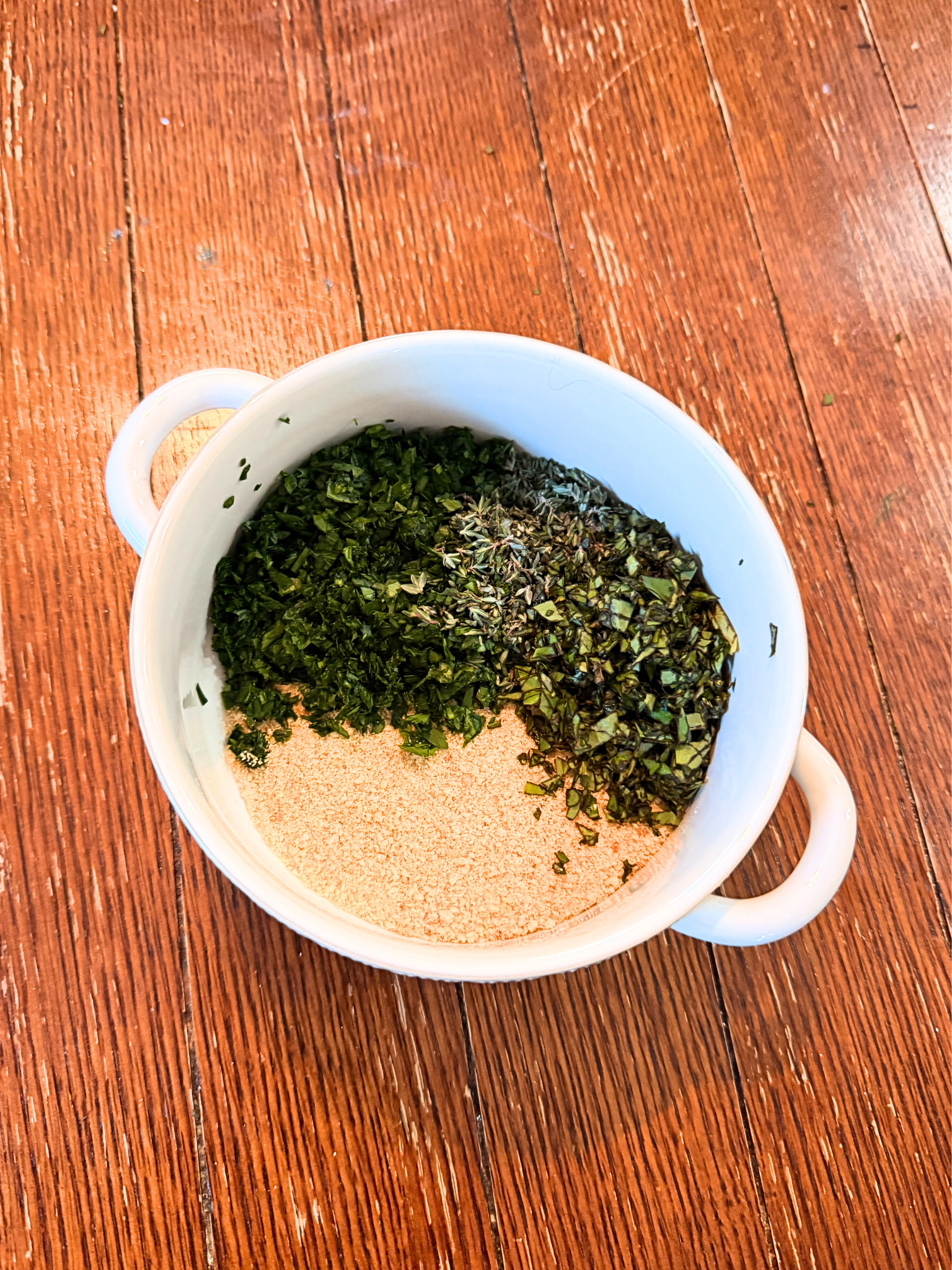 Pre-mixed herb and breadcrumb mixture.