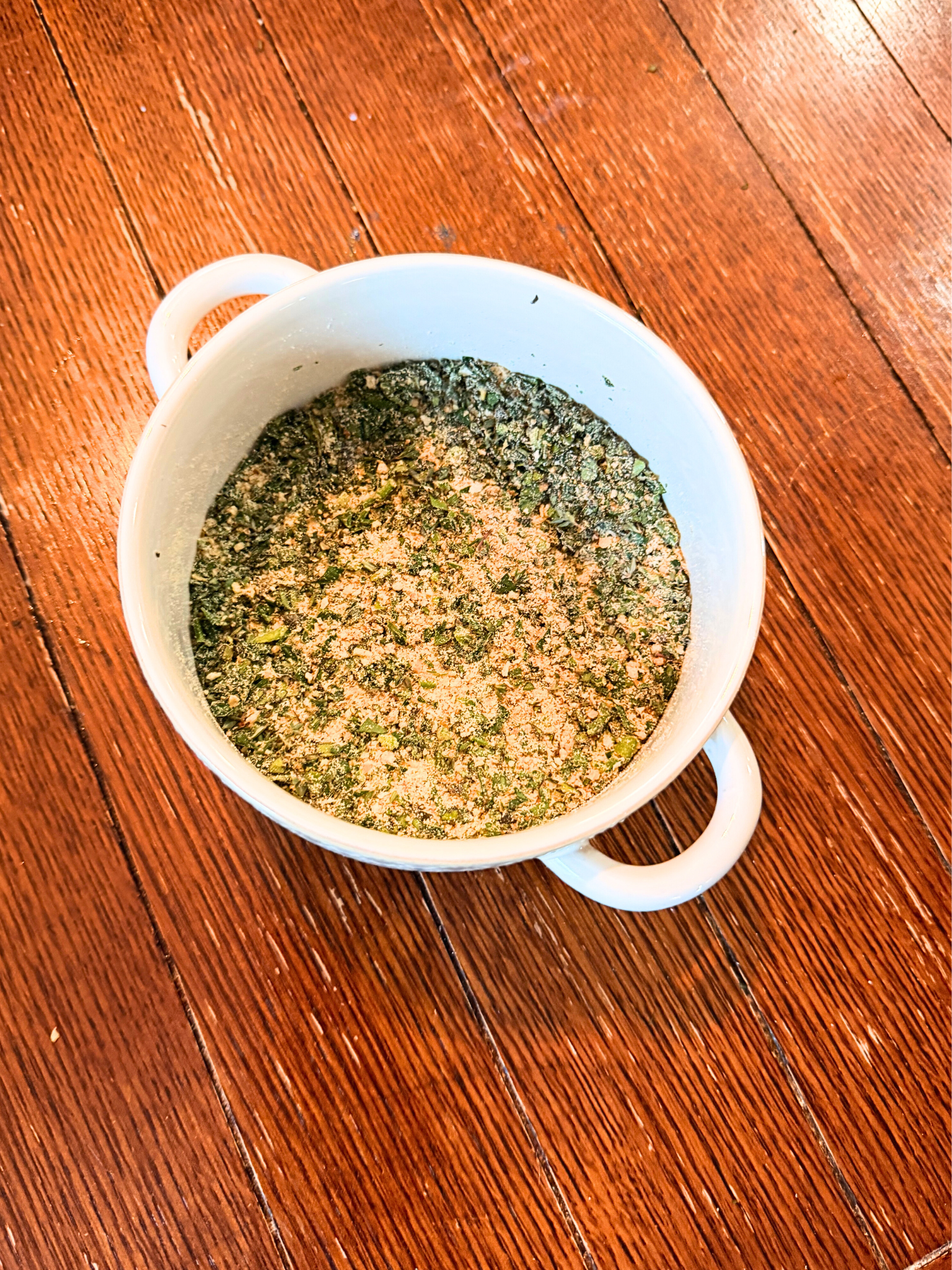 Breadcrumb mixture for herb-crusted salmon.